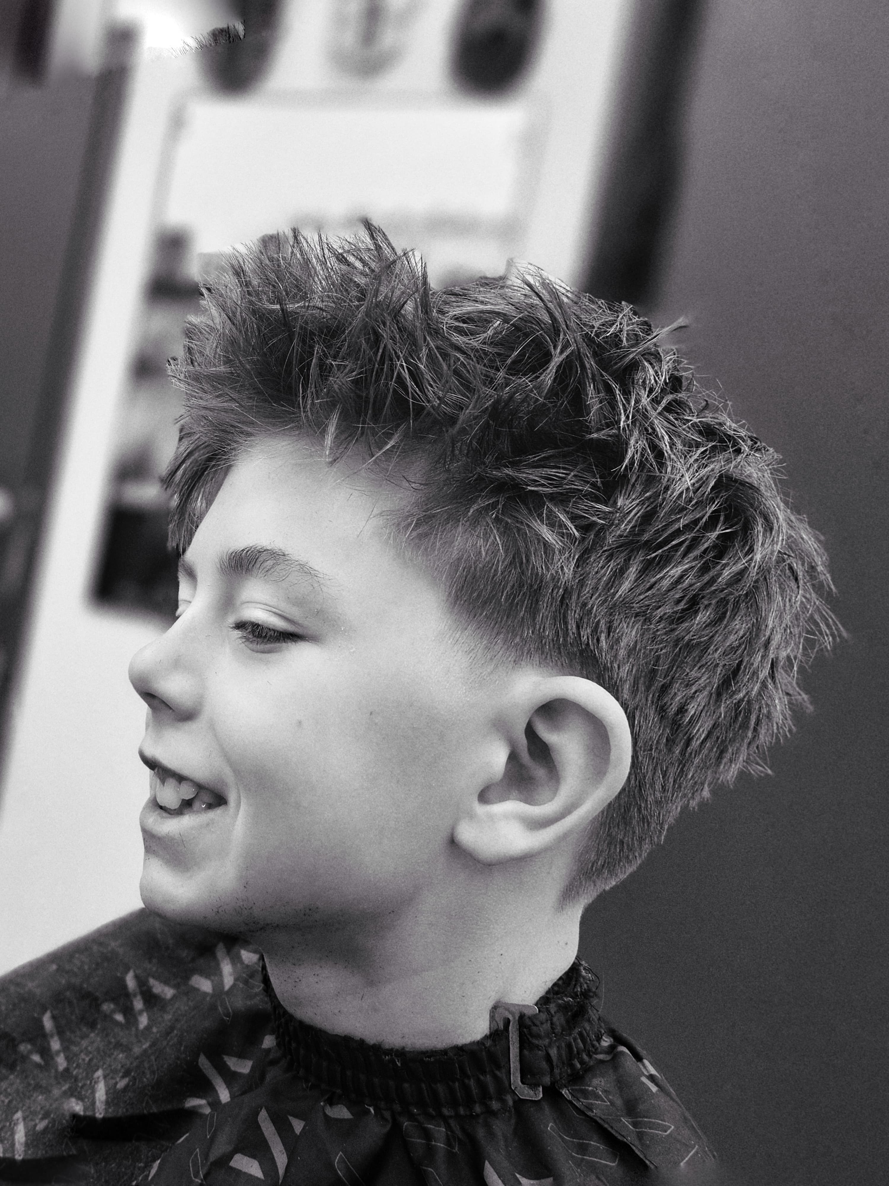 Kids low taper fade haircut at Willow Road Barber Shop in Guelph